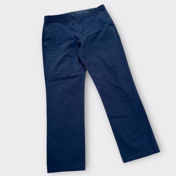 ENGLISH LAUNDRY Mens Pant Straight Leg Soft Flex Waist Blue Midnight Chino 34x30 - Picture 2 of 9